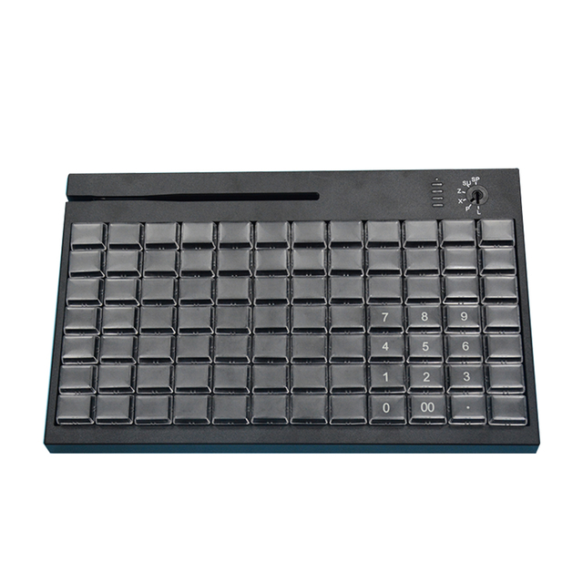 HCCTG Teclado programável POS USB 84 teclas com leitor de tarja magnética KB84