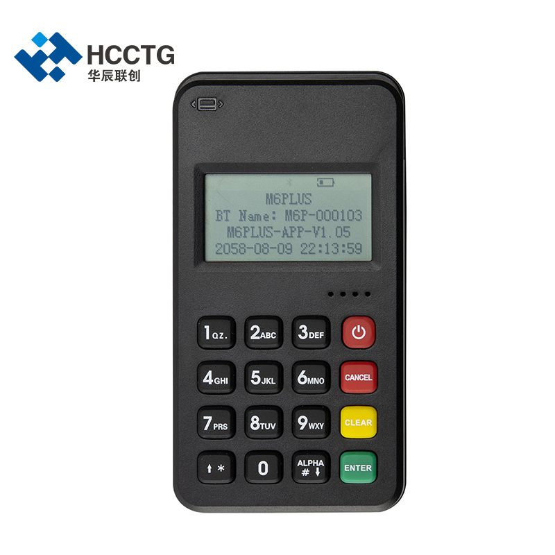 Terminal de pagamento Bluetooth WiFi EMV L1 e L2 MPOS M6 PLUS