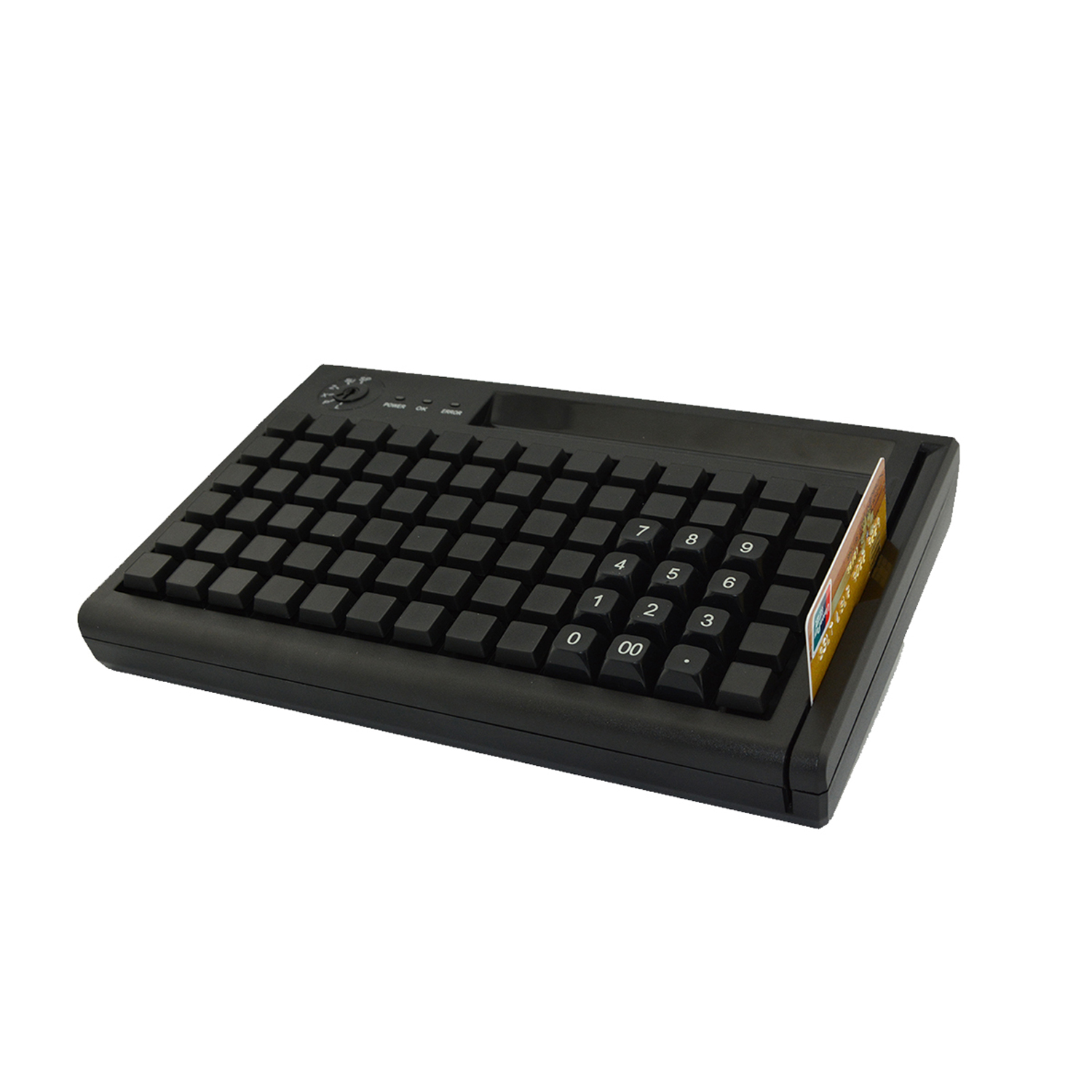 Teclado pos de programação usb ps/2 de 78 teclas com leitor de cartão de tarja magnética KB78M-S