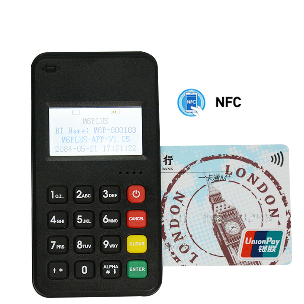 Terminal de pagamento sem fio móvel Android Mastercard Bluetooth WiFi Mini MPOS M6 PLUS