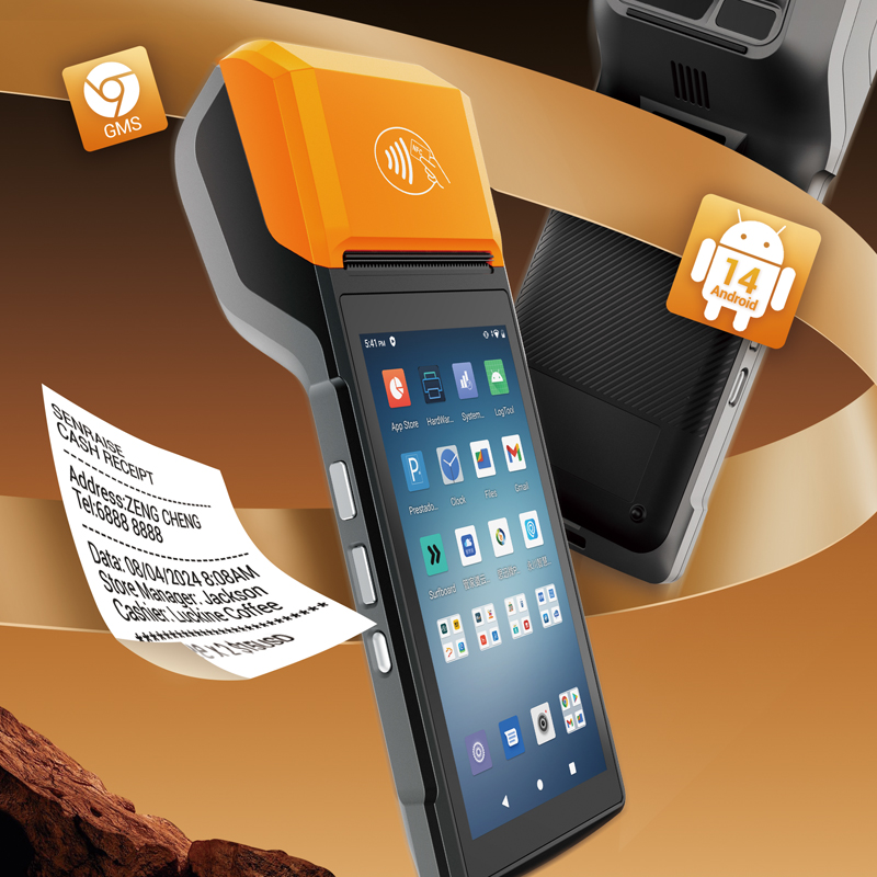 HCCTG NFC GPS 4G Android 14 terminal móvel inteligente com impressora R330 R330 mais
