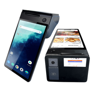 Android 14 tela dupla 8 + 2.66 Polegada terminal pos portátil nfc com impressora de bilhetes de 58mm leitor de cartão sem contato pagamento z150