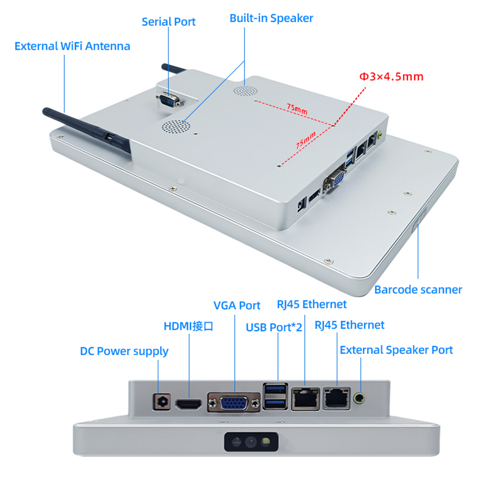 Windows 10 Barcod Fast Scanner Terminal Industrial fixo Fixo 10 polegadas Scanner de preço verificador de preço ER240W