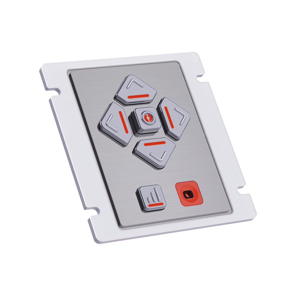 Teclado de navegação de áudio Braille ADA DDA retroiluminado programável com 6 teclas para quiosques POS AKB10