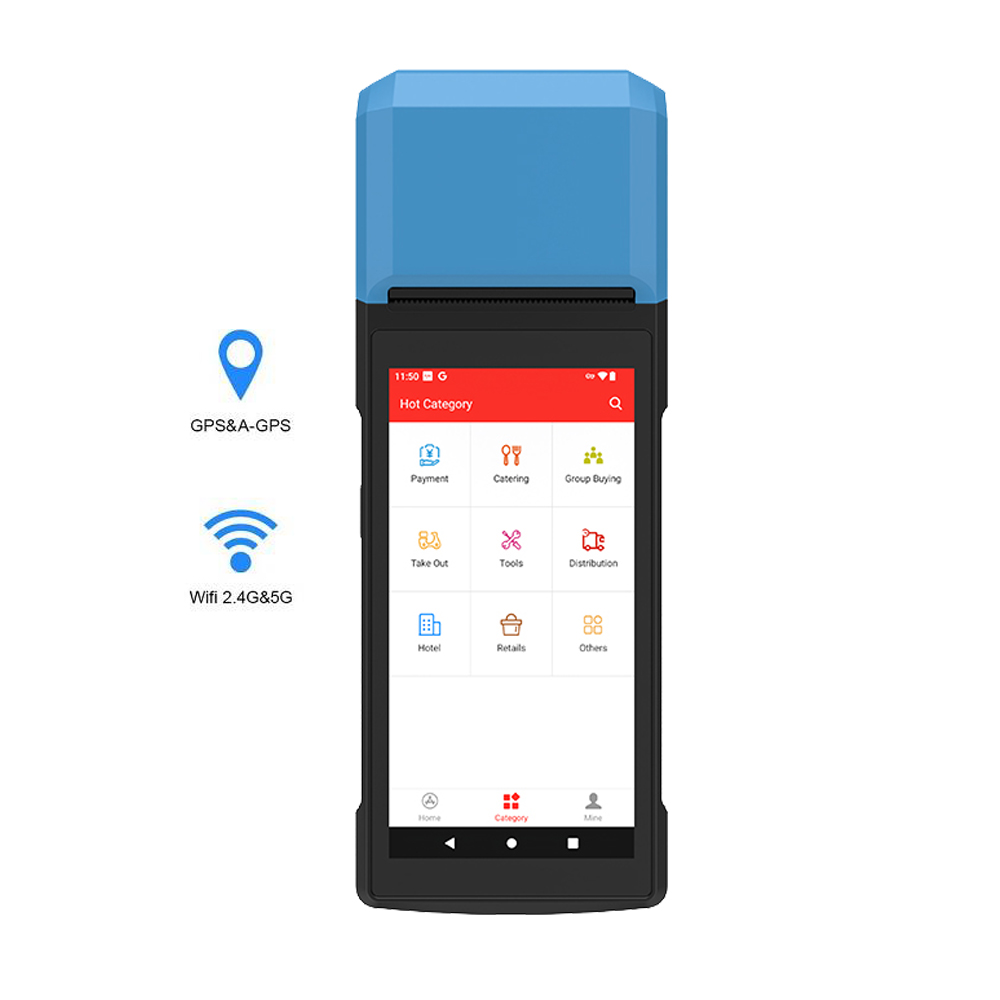 HCCTG poderoso 4G GPS Android 13 POS Terminal com impressora térmica de 58 mm R330