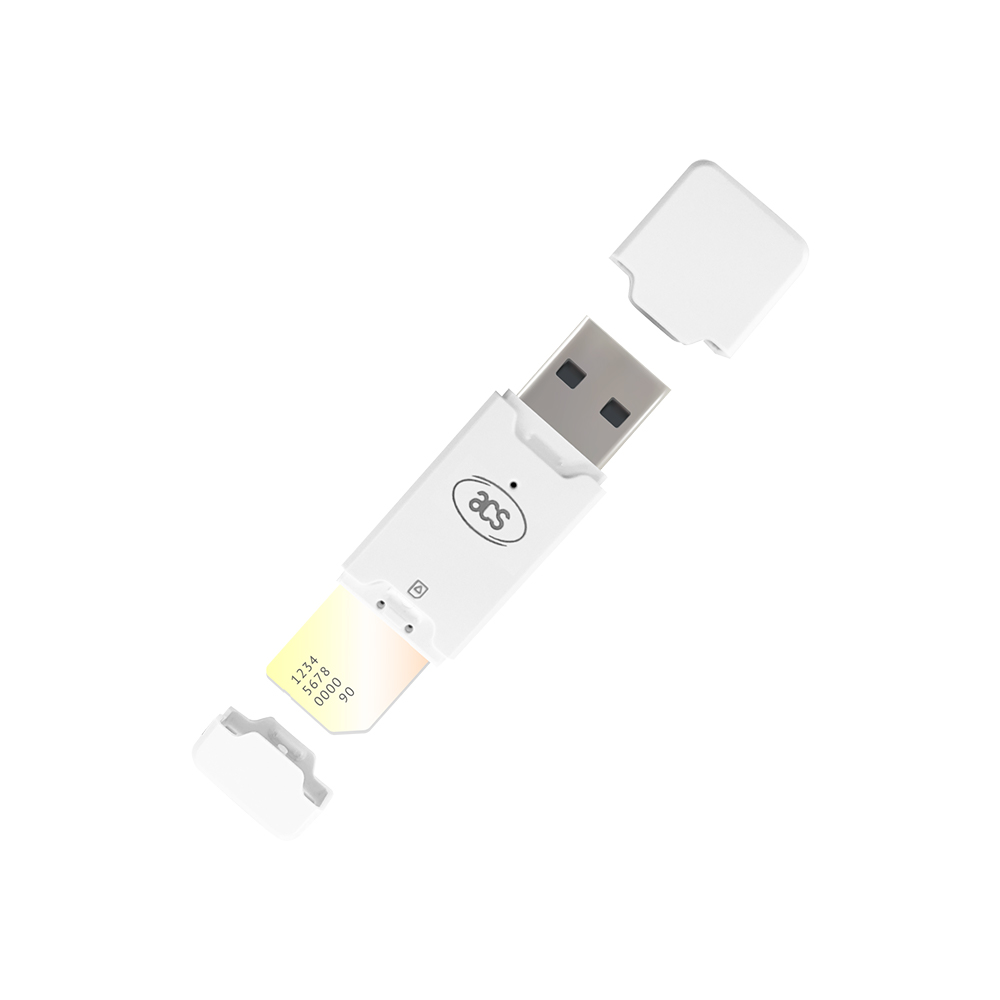 Leitor de cartão inteligente de contato USB portátil tamanho SIM ACR40T