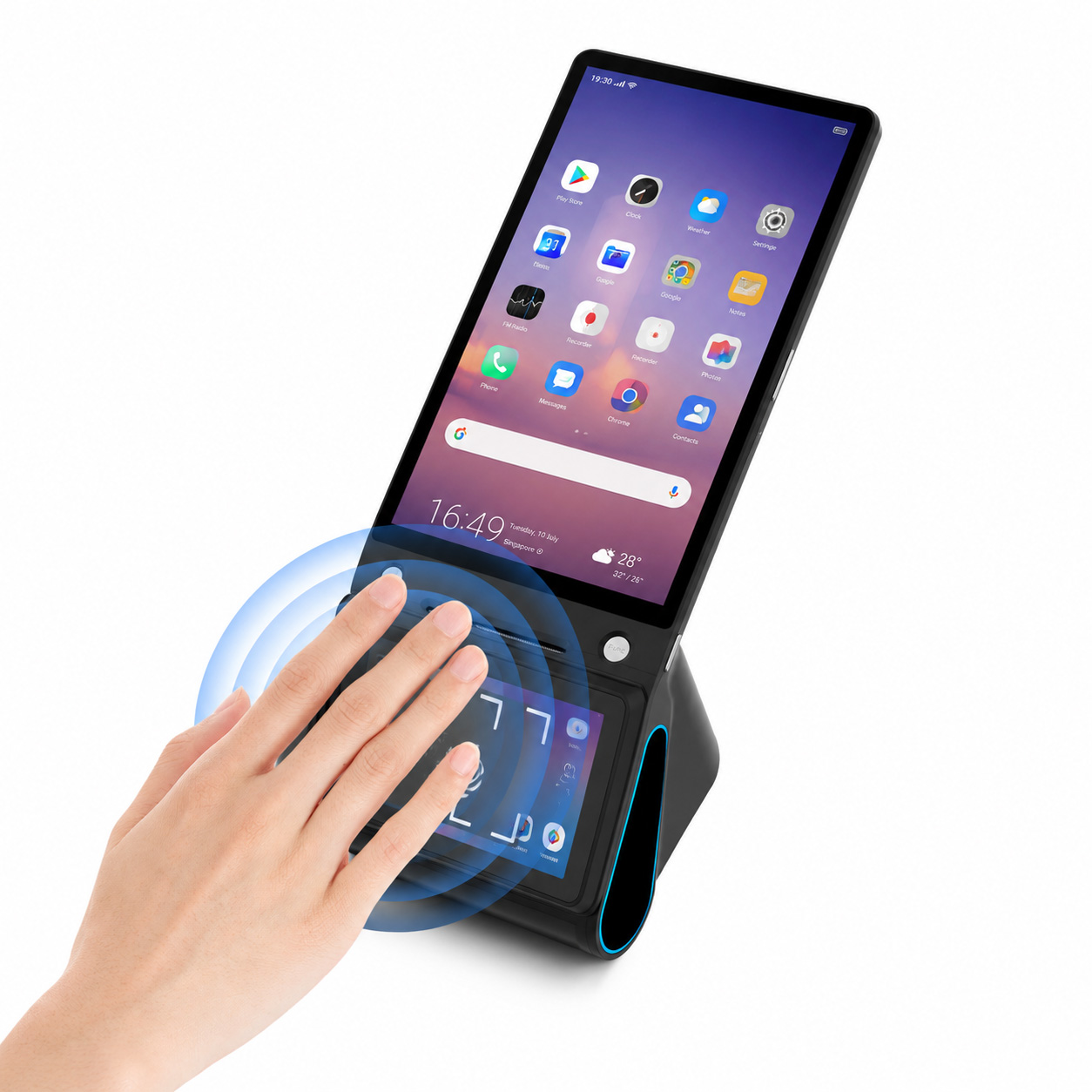 Terminal pos portátil de reconhecimento de veia de palma de alta segurança android 14 com impressora térmica 4g wifi bt5.0 z150p