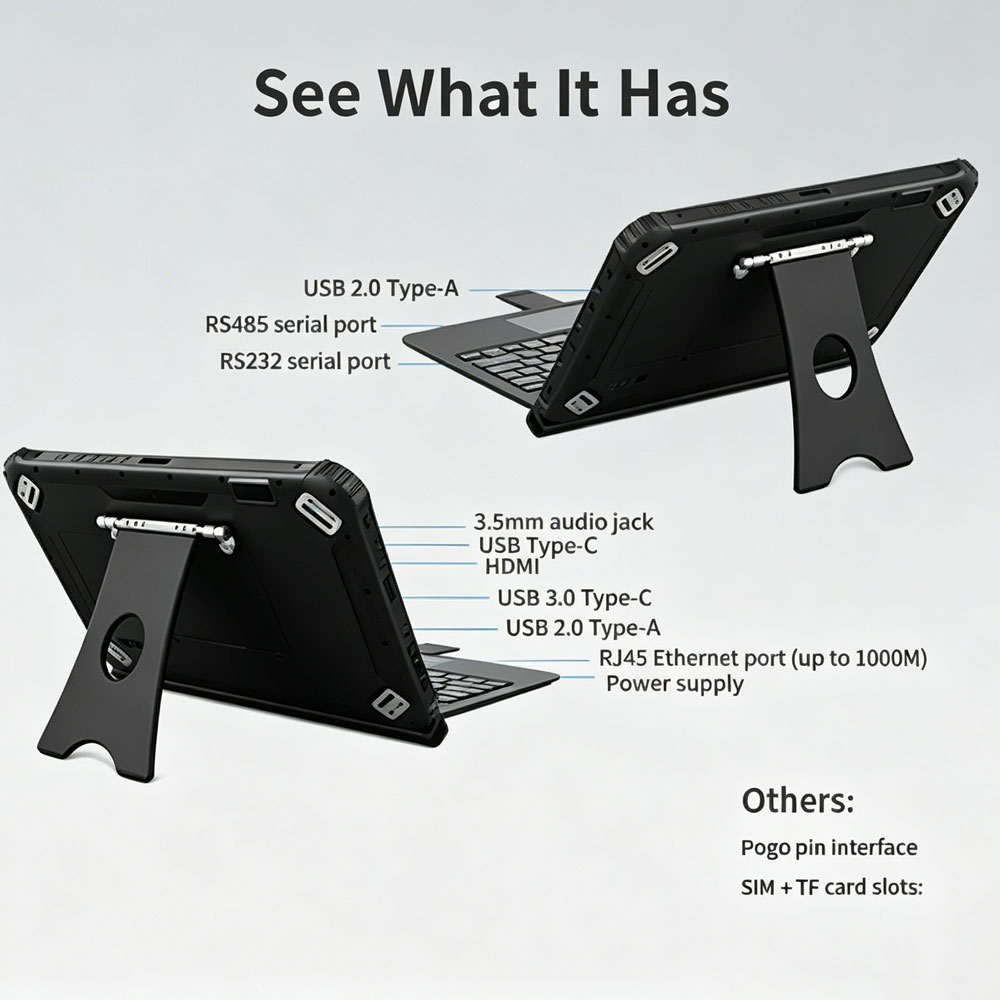 12,2 polegadas industrial 5G Wifi Android IP65 robusto Tablet PC com scanner NFC Q225MP